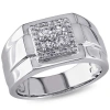 AMOUR AMOUR 1/2 CT TW MEN'S DIAMOND SQUARE RING IN 10K WHITE GOLD