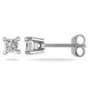 Amour 1/2 Ct Tw Princess Cut Diamond Stud Earrings In 14k White Gold In Blue / Gold / White