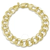 AMOUR AMOUR 12.5MM CURB LINK BRACELET IN YELLOW PLATED STERLING SILVER 9
