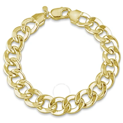 Amour 12.5mm Curb Link Bracelet In Yellow Plated Sterling Silver 9