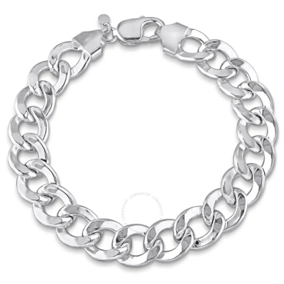 Amour 12.5mm Curb Link Chain Bracelet In Sterling Silver In White