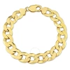 Amour 12.5mm Flat Curb Chain Bracelet In Yellow Plated Sterling Silver In Yellow