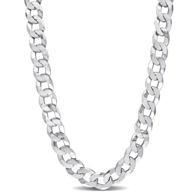 Amour 12.5mm Curb Link Chain Necklace In Sterling Silver In White