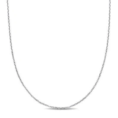 Pre-owned Amour 1.2mm Diamond-cut Cable Chain Necklace In 14k White Gold - 18 In
