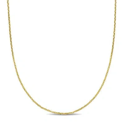 Pre-owned Amour 1.2mm Diamond-cut Cable Chain Necklace In 14k Yellow Gold - 18 In