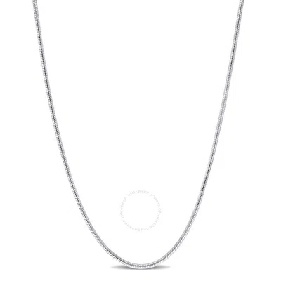 Amour 1.2mm Snake Chain Necklace In Sterling Silver In Metallic