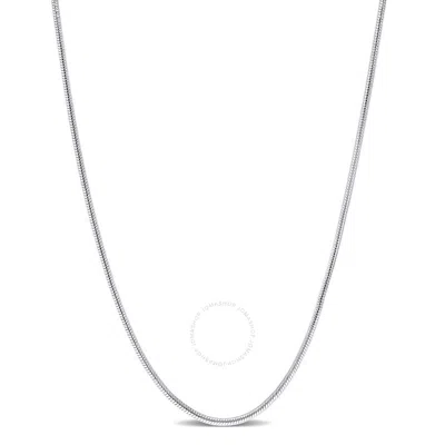Amour 1.2mm Snake Chain Necklace In Sterling Silver In White