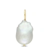 Amour 13-14mm Baroque Freshwater Cultured Pearl Pendant In Yellow Plated Sterling Silver (no Chain) In Yellow