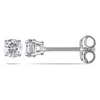 Amour 1/3 Ct Tdw Diamond Stud Earrings In Sterling Silver In Silver / White