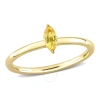 AMOUR AMOUR 1/3 CT TGW MARQUISE YELLOW SAPPHIRE STACKABLE RING IN 10K YELLOW GOLD