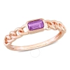 AMOUR AMOUR 1/3 CT TGW OCTAGON AFRICA AMETHYST LINK RING IN 10K ROSE GOLD