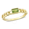 Amour 1/3 Ct Tgw Octagon Peridot Link Ring In 10k Yellow Gold In Yellow