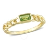 AMOUR AMOUR 1/3 CT TGW OCTAGON PERIDOT LINK RING IN 10K YELLOW GOLD