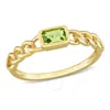 AMOUR AMOUR 1/3 CT TGW PERIDOT LINK RING IN 14K YELLOW GOLD