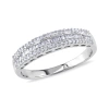 Amour 1/3 Ct Tw Baguette And Round Diamond Anniversary Band In 10k White Gold In Gold / White