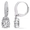 Amour 1/3 Ct Tw Diamond Leverback Earrings In Sterling Silver In Silver