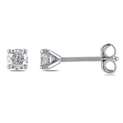 Amour 1/3 Ct Tw Diamond Stud Earrings In 14k White Gold