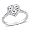 AMOUR AMOUR 1/3 CT TW HEART & ROUND SHAPE DIAMOND HALO ENGAGEMENT RING IN 14K WHITE GOLD