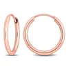 Amour 13mm Hoop Earrings In 14k Rose Gold In Rose Gold-tone