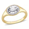AMOUR AMOUR 1/4 CT OVAL AND ROUND-CUT DIAMOND RING IN 14K YELLOW GOLD