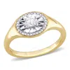 Amour 1/4 Ct Oval And Round-cut Diamond Ring In 14k Yellow Gold In Two Tone