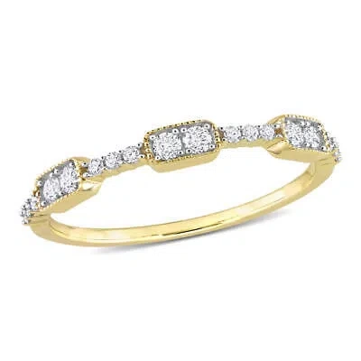 Pre-owned Amour 1/4 Ct Tdw Diamond Semi-eternity Ring In 14k Yellow Gold