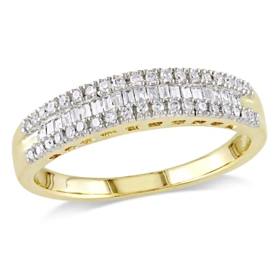 Amour 1/4 Ct Tw Baguette And Round Diamond Anniversary Band In 14k Yellow Gold