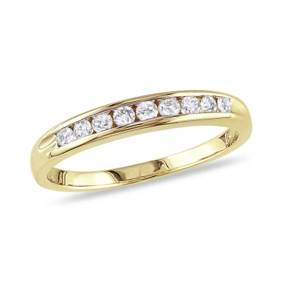 Amour 1/4 Ct Tw Channel Set Diamond Anniversary Band In 10k Yellow Gold In Gold / White / Yellow