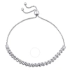 Amour 1/4 Ct Tw Diamond Bolo Bracelet In Sterling Silver In Silver