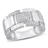 AMOUR AMOUR 1/4 CT TW DIAMOND MEN'S RING IN STERLING SILVER