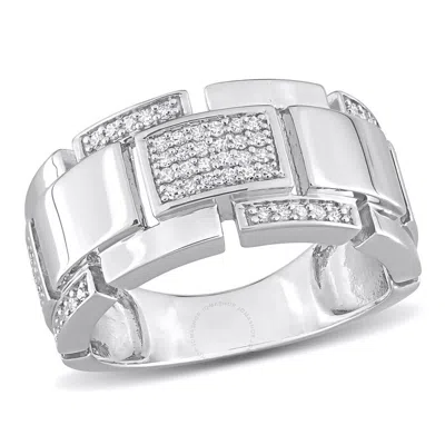 Amour 1/4 Ct Tw Diamond Men's Ring In Sterling Silver In Neutral