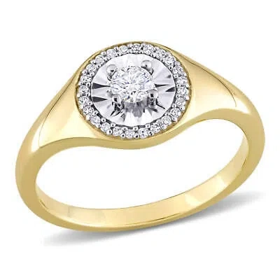 Pre-owned Amour 1/4 Ct Tw Diamond Ring In 10k Yellow Gold