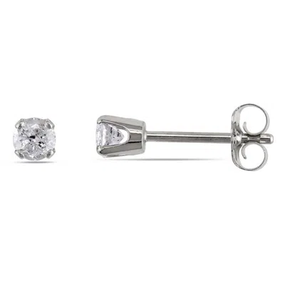 Amour 1/4 Ct Tw Diamond Stud Earrings In 14k White Gold In Gold / White / Yellow
