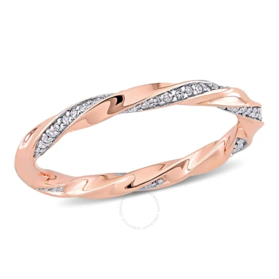Amour 1/4 Ct Tw Diamond Twist Eternity Ring In 10k Rose Gold In Pink