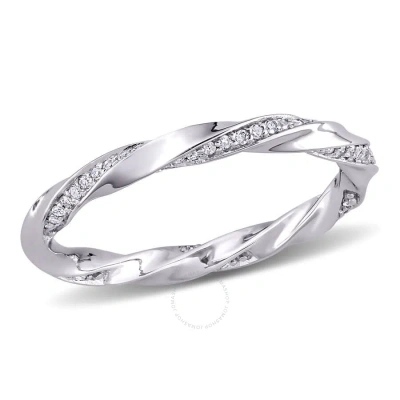 Amour 1/4 Ct Tw Diamond Twist Eternity Ring In 10k White Gold