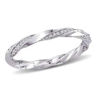 Pre-owned Amour 1/4 Ct Tw Diamond Twist Eternity Ring In 10k White Gold