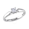 AMOUR AMOUR 1/4 CT TW PRINCESS CUT DIAMOND SOLITAIRE ENGAGEMENT RING IN 10K WHITE GOLD