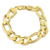 AMOUR AMOUR 14.5MM FIGARO CHAIN BRACELET IN YELLOW PLATED STERLING SILVER