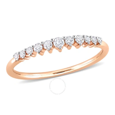 Amour 1/5 Ct Tdw Diamond Semi-eternity Ring In 14k Rose Gold