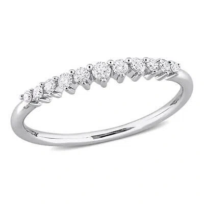 Pre-owned Amour 1/5 Ct Tdw Diamond Semi-eternity Ring In 14k White Gold