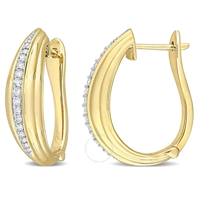 Amour 1/5 Ct Tdw Graduated Diamond Hoop Earrings In 14k Yellow Gold