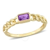 AMOUR AMOUR 1/5 CT TGW OCTAGON AMETHYST LINK RING IN 10K YELLOW GOLD