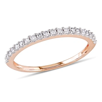 Amour 1/5 Ct Tw Diamond Anniversary Band In 10k Rose Gold In Pink