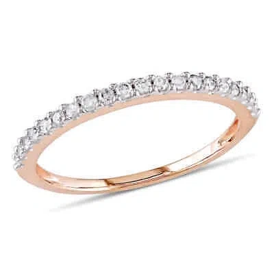 Pre-owned Amour 1/5 Ct Tw Diamond Anniversary Band In 10k Rose Gold In Pink