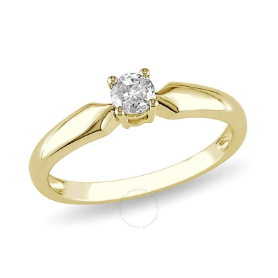 Amour 1/5 Ct Tw Diamond Solitaire Engagement Ring In 10k Yellow Gold In Gold / Gold Tone / Yellow