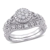 AMOUR AMOUR 1/5 CT TW DIAMOND VINTAGE BRIDAL SET IN STERLING SILVER