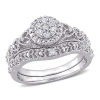 Amour 1/5 Ct Tw Diamond Vintage Bridal Set In Sterling Silver In White