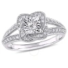 AMOUR AMOUR 1/5 CT TW DIAMOND VINTAGE SPLIT SHANK RING IN 10K WHITE GOLD