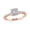 AMOUR AMOUR 1/5 CT TW PRINCESS CUT DIAMOND ENGAGEMENT RING IN 10K ROSE GOLD