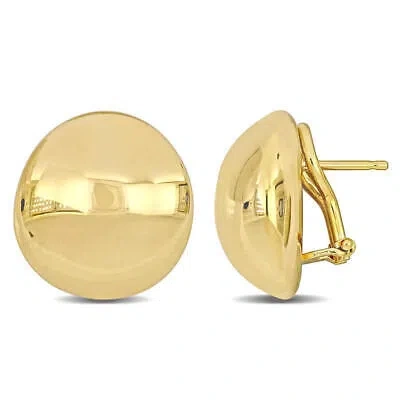 Pre-owned Amour 15mm Domed Omega Clip Back Earrings In 14k Yellow Gold